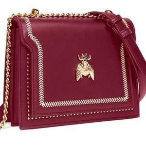 Women Small Crossbody Bag with Metal Chain